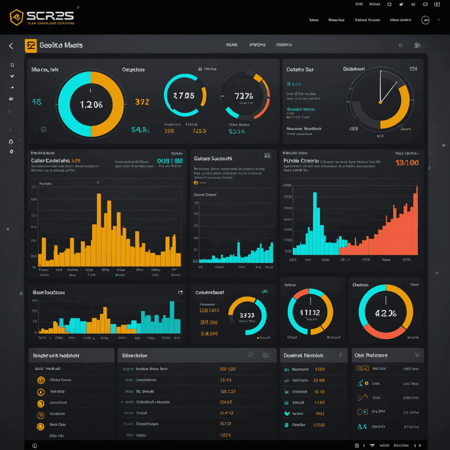 Interactive dashboard showing real-time CS2/CS:GO skin market data with neon graphs, price trends, and volume indicators