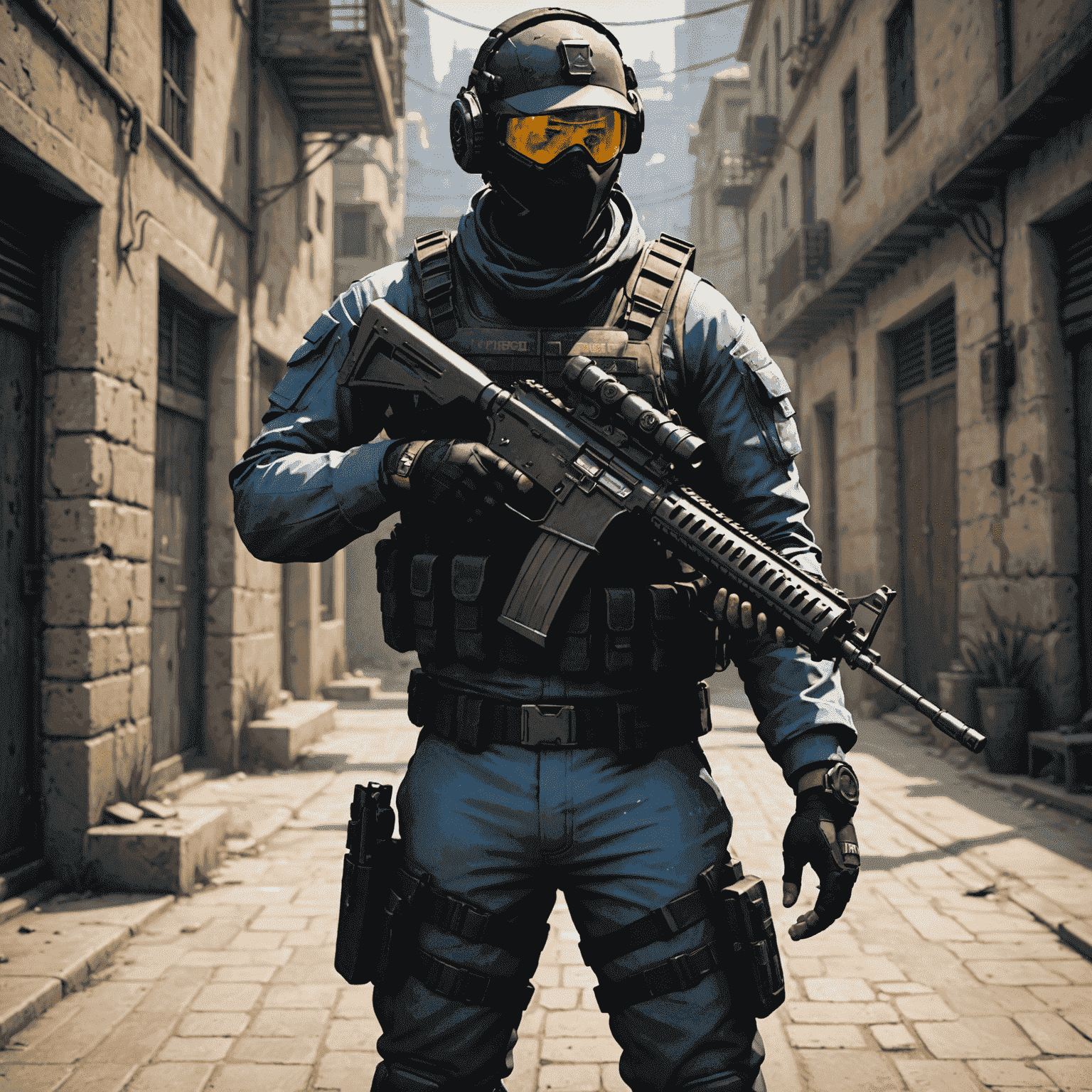 A showcase of various high-tier CS2/CS:GO skins arranged in a visually appealing manner, with holographic effects and dynamic lighting to highlight their features and rarity.